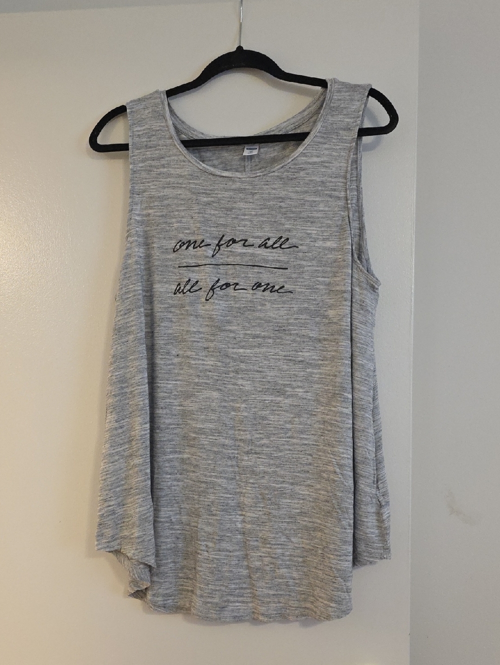 Old Navy Gray Graphic Sleeveless Tank - 'One For All'